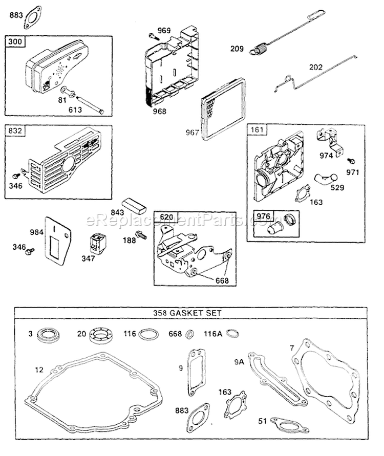 Page E Diagram and Parts List for 1133-0  Briggs and Stratton Generator